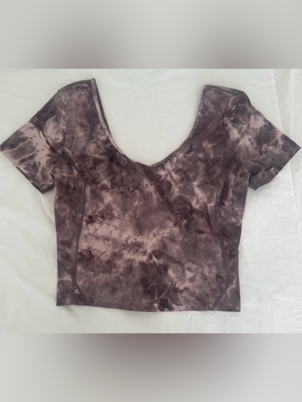 Lululemon Short Sleeve Tie-Dye- All It Takes Ribbed Nulu V-Neck- B/C cups